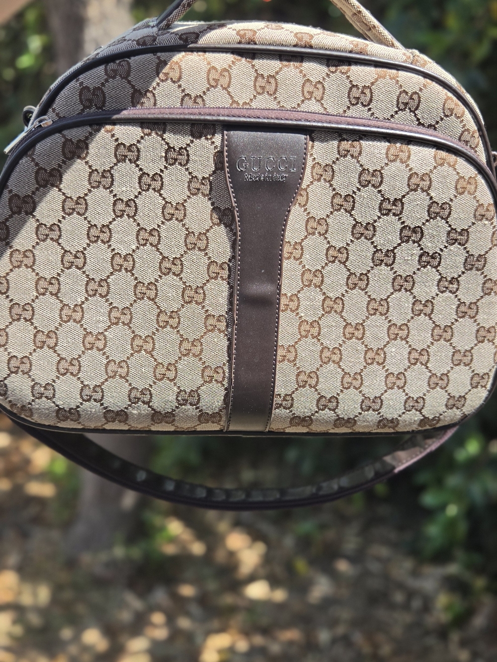 Gucci Signature GG Canvas Crossbody Bag in Beige/Brown
